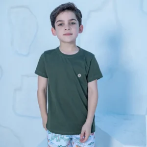 Conjunto Masculino Camisa (VERDE JUNGLER ) + Short Mauricinho Tactel Premium