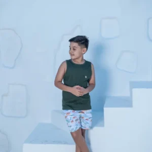 Conjunto Masculino REGATA (VERDE JUNGLER) + Short Mauricinho Tactel Premium