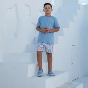 Conjunto Masculino Camisa (GAROA) + Short Mauricinho Tactel Premium